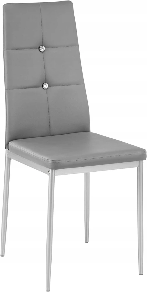 Impor 4x Lori Chair Pilkas Glamour kėdžių rinkinys ekologinės odos kristalai deimantai