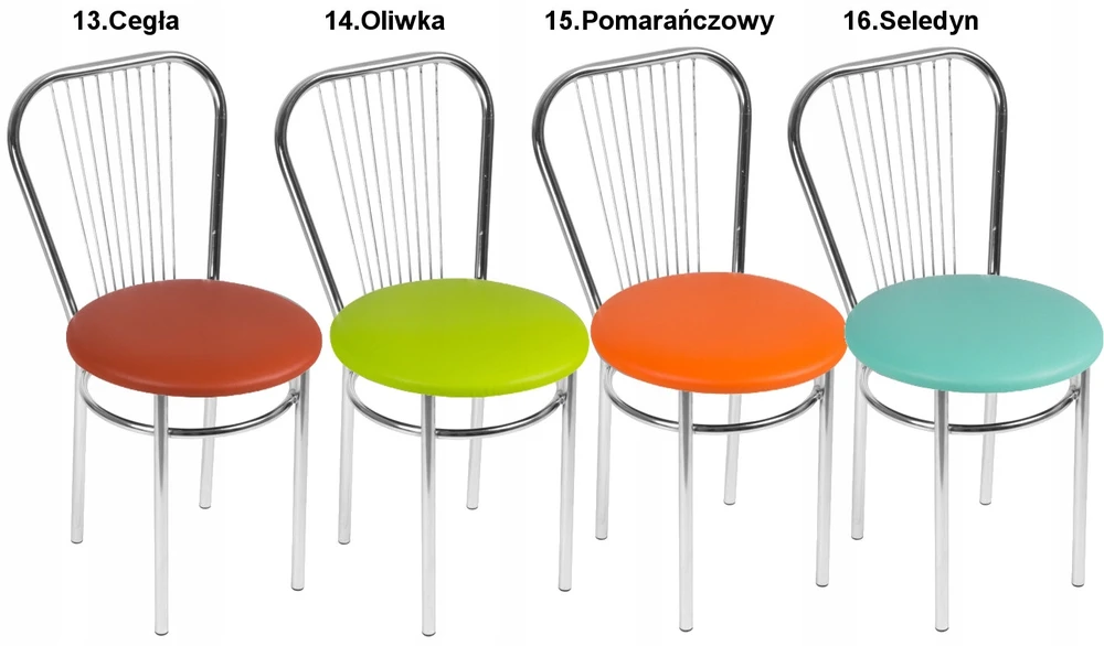 Impor 4x Vega chromuotų kėdžių komplektas