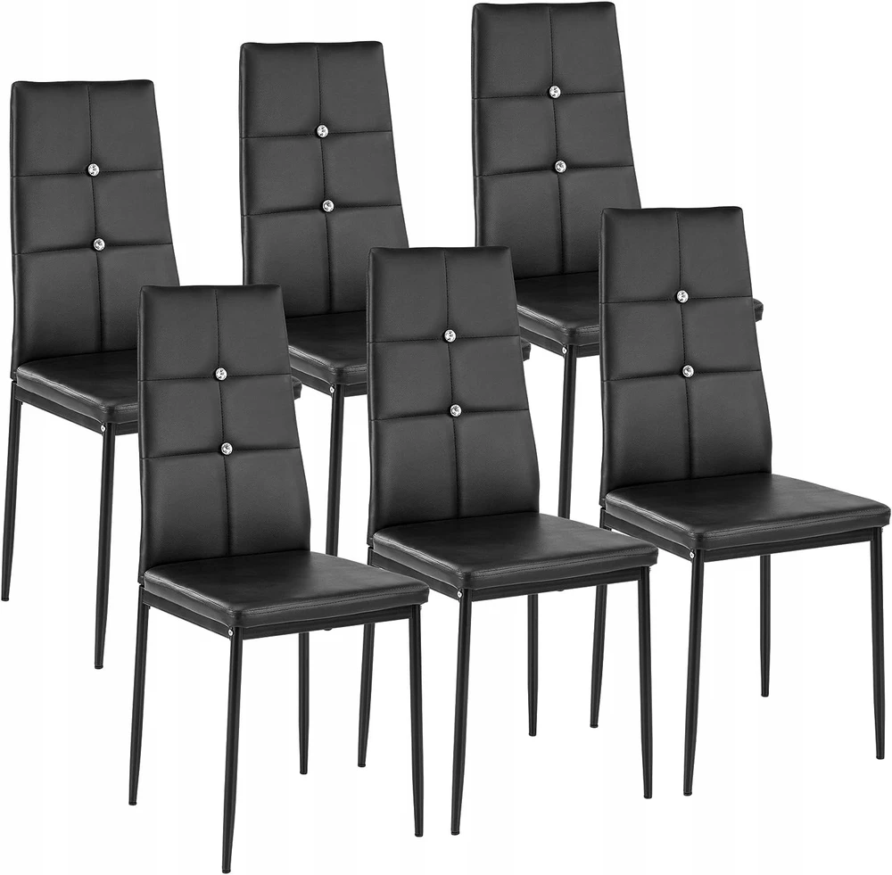 Impor 6x Lori Chair Juodas Glamour Juodas Eco-odos kristalų cirkonio rinkinys