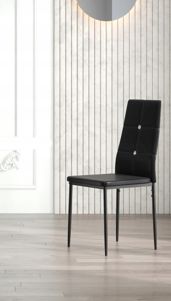 Impor 6x Lori Chair Juodas Glamour Juodas Eco-odos kristalų cirkonio rinkinys