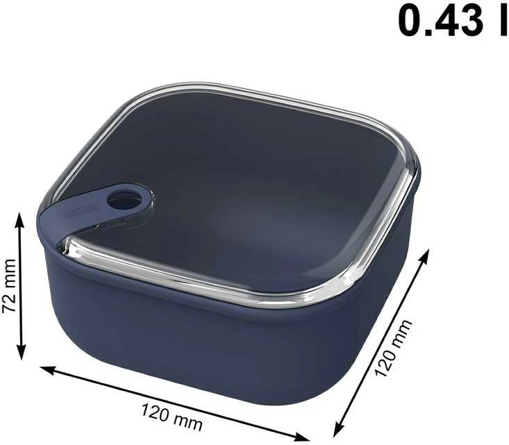 Indas su dangčiu maistui laikyti Ela Rotho 12x12x7.2cm/430ml Midnight Mėlyna
