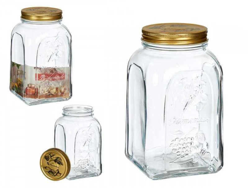 Indelis stiklinis su dangteliu 1,5 l 10,7x10,7x19,3 cm Pasabahce 52115
