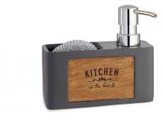 Kinvara Indų plovimo priemonės dozatorius ir kempinės laikiklis pilkos/medžio sp. 11829
