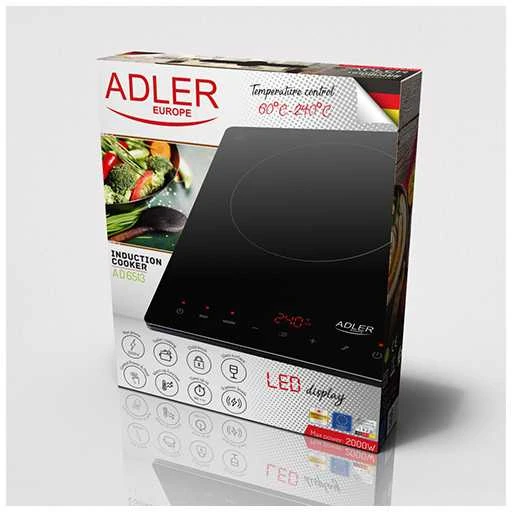 Adler | Hob | AD 6513 | Number of burners/cooking zones 1 | LCD Ekranas | Induction | Juodas