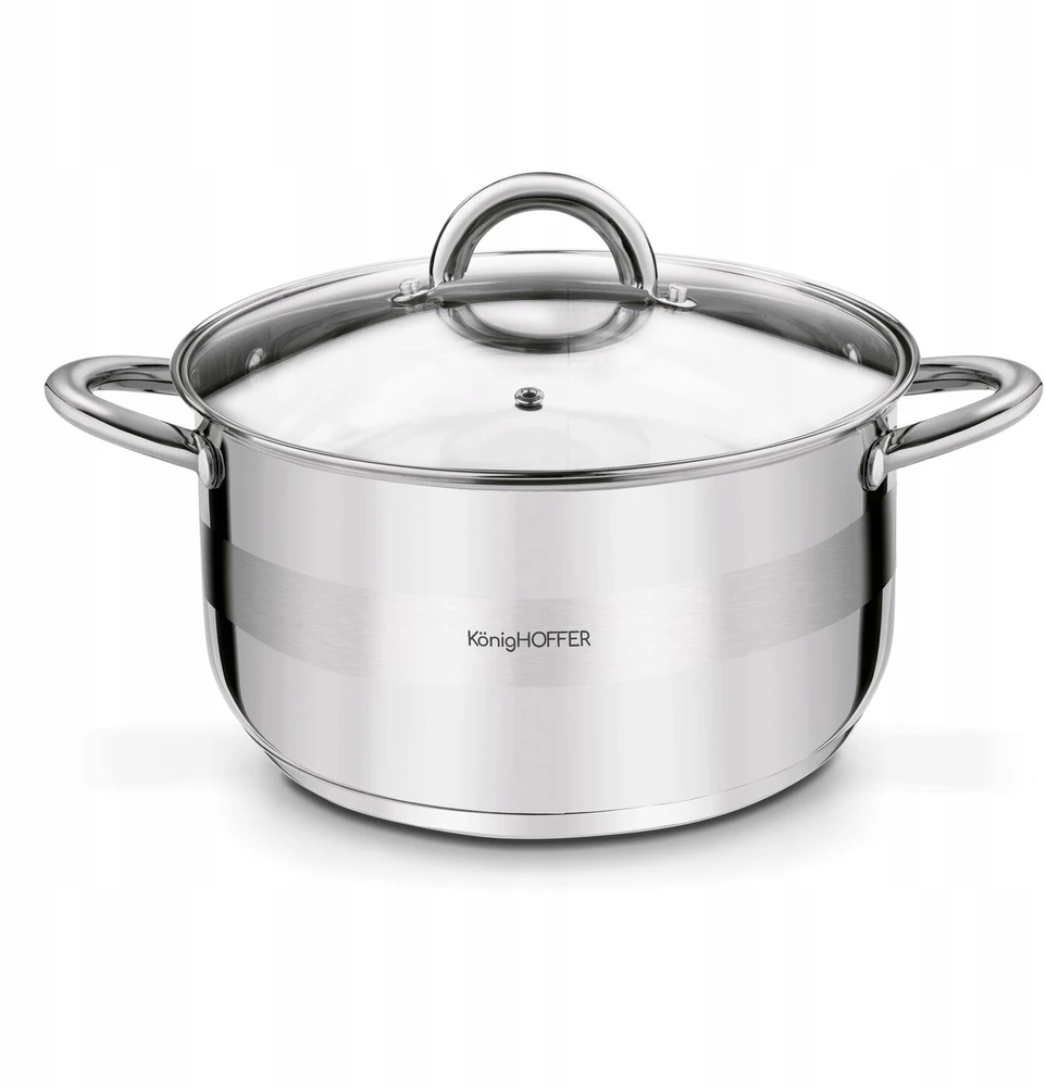 INDUKCINĖS DUJOS NERŪDŽIAJO PLIENO PUODAS Patvarus Konighoffer Faro 5,9l 24cm