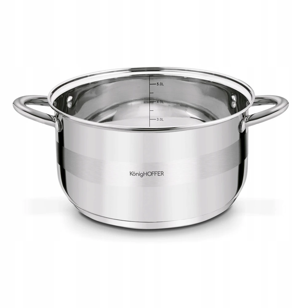 INDUKCINĖS DUJOS NERŪDŽIAJO PLIENO PUODAS Patvarus Konighoffer Faro 5,9l 24cm