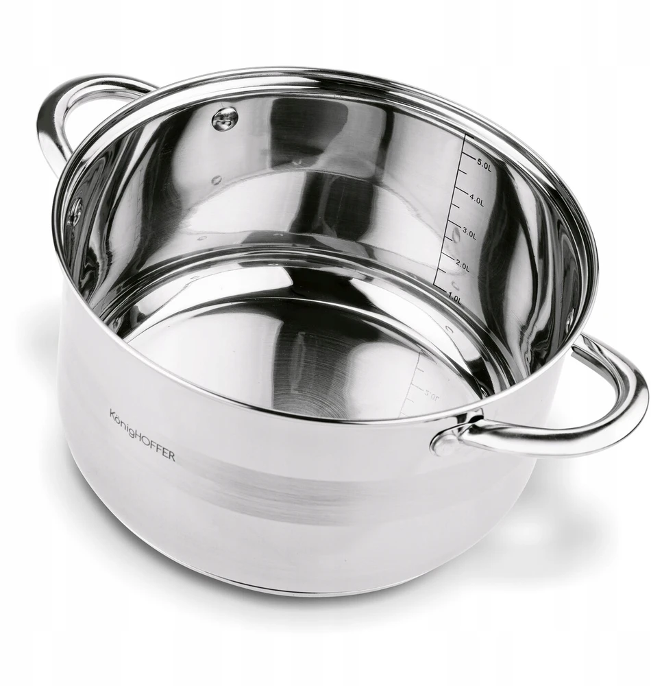INDUKCINĖS DUJOS NERŪDŽIAJO PLIENO PUODAS Patvarus Konighoffer Faro 5,9l 24cm