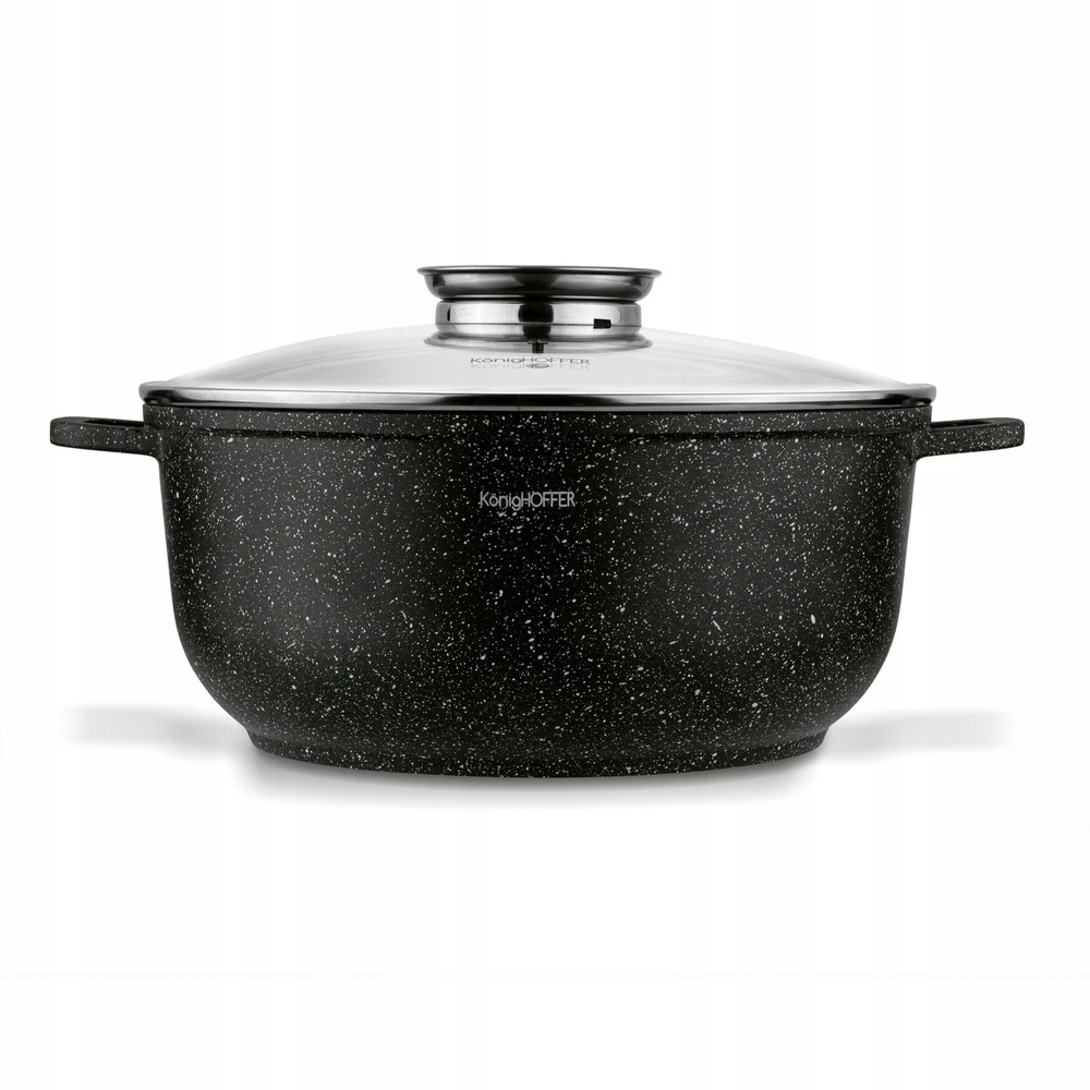 INDUKCINIS PUODAS DIDELEI DUJINĖ ORKAITĖ Konighoffer Pollo Juodas 6,5l 28cm