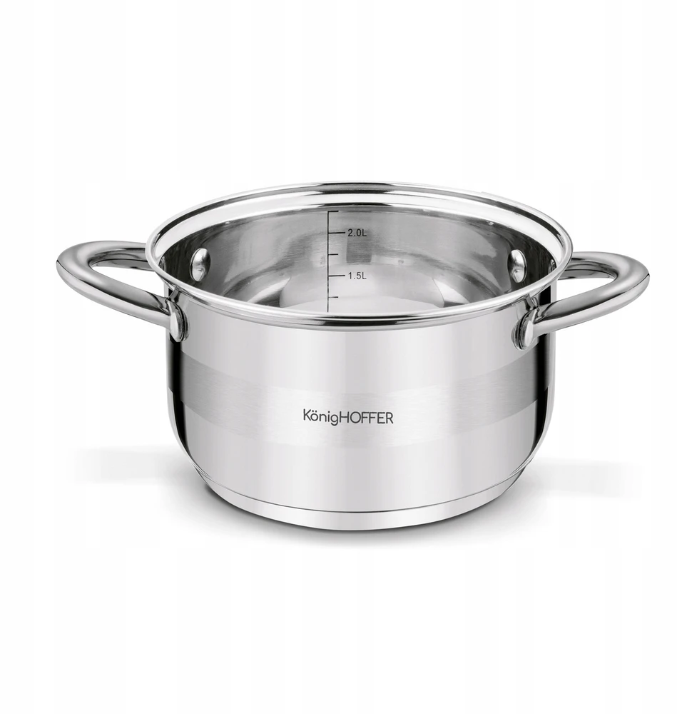 INDUKCINIS PUODAS Dujinis Plieninis dangtis Tvirtas Konighoffer Faro 2.6L 18cm