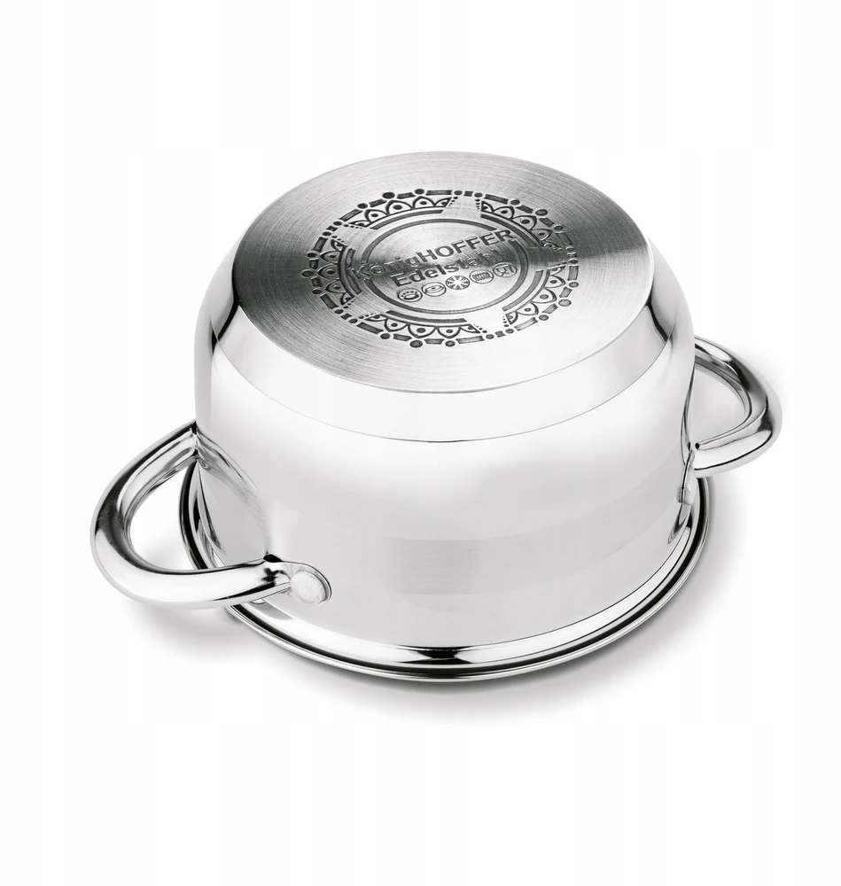 INDUKCINIS PUODAS Dujinis Plieninis dangtis Tvirtas Konighoffer Faro 2.6L 18cm