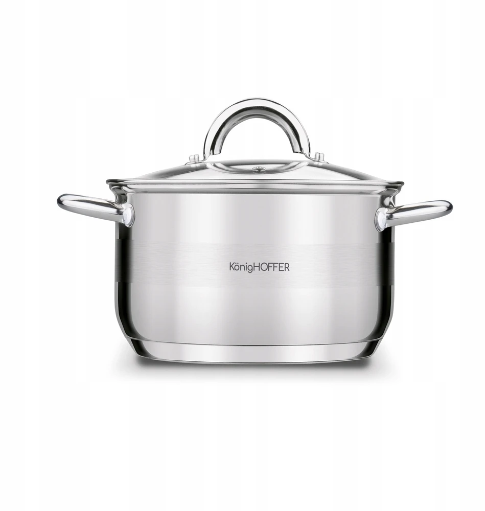 INDUKCINIS PUODAS Dujinis Plieninis dangtis Tvirtas Konighoffer Faro 2.6L 18cm