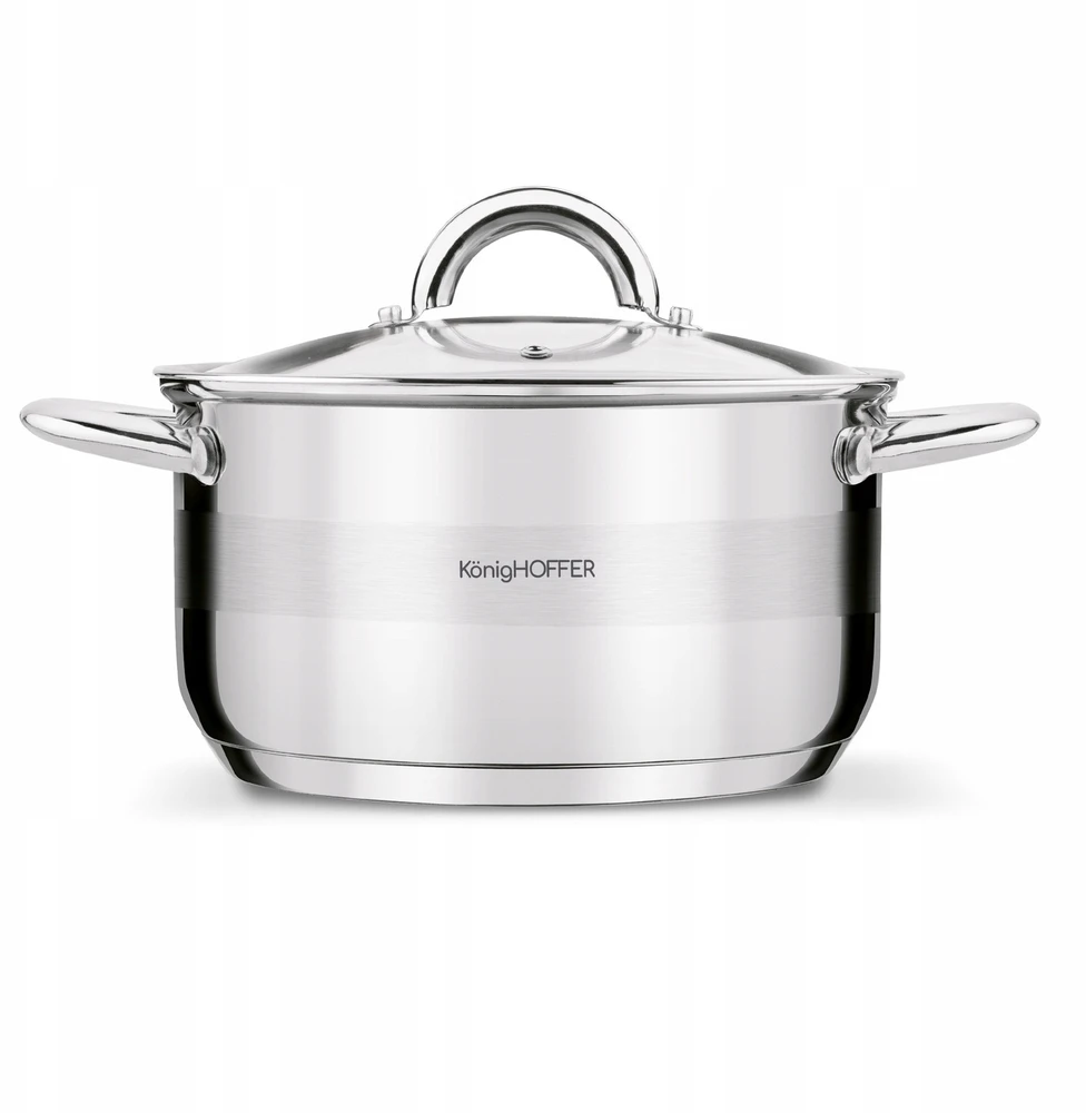 INDUKCINIS PUODAS dujinis plieno dangtis kietas Konighoffer Faro 4.7L 22cm