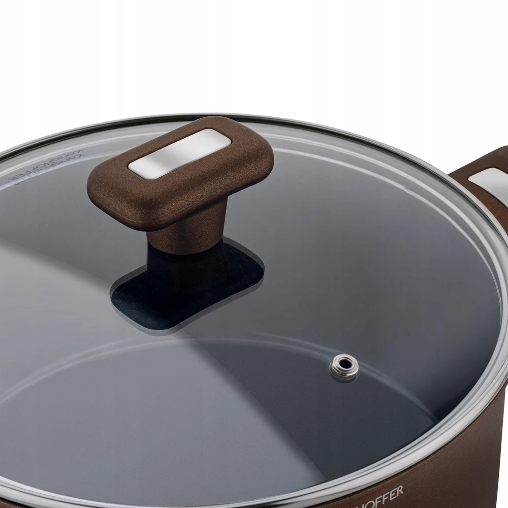 INDUKCINIS PUODAS Keraminis KIETŲJŲ DUJŲ dangtis Konighoffer Reno 4,6 l 24cm