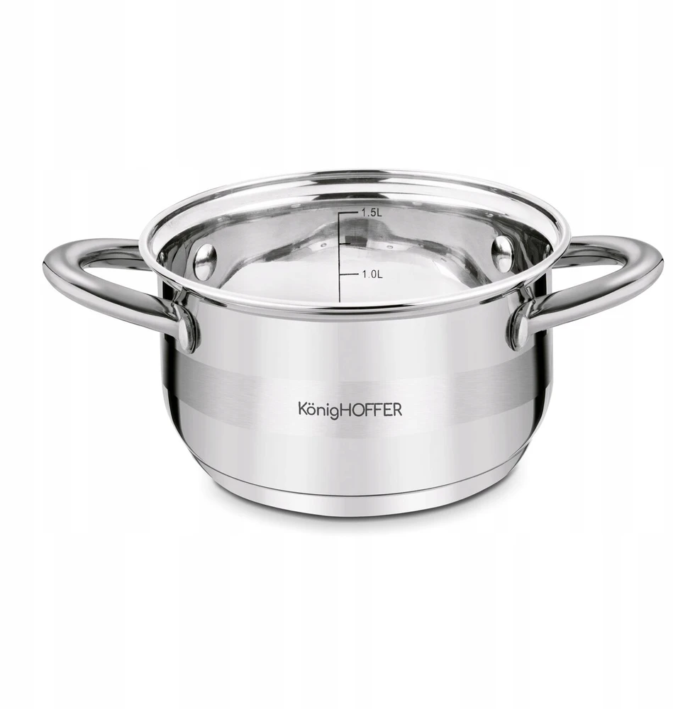 INDUKCINIS PUODAS Plieninis dujinis dangtis MAŽAS Konighoffer Faro 1,8 l 16 cm
