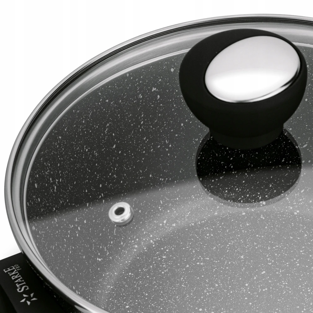 indukcinis puodas su dangteliu, marmuras, SOLID Starke Pro Strappo Marble 6 l