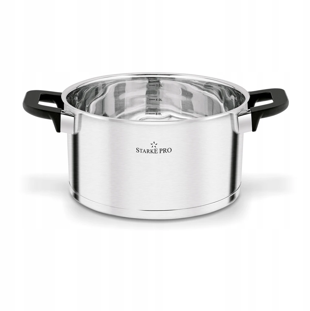 INDUKCINIS PUODAS su dangteliu, NERŪDijantis PLIENAS Starke Pro Rigor 5,7l 24cm