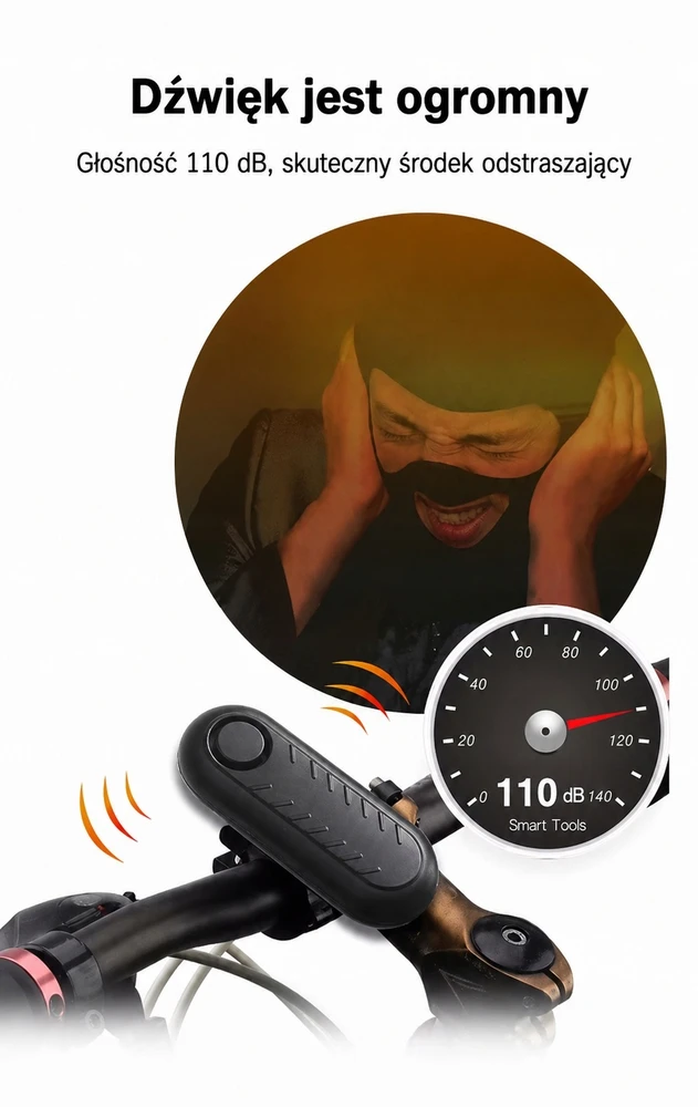 Ineox Dviračio signalizacija nuo vagystės jutiklio nuotolinio valdymo pultas 110dB dviračio apsaugos nuo vagystės signalizacija