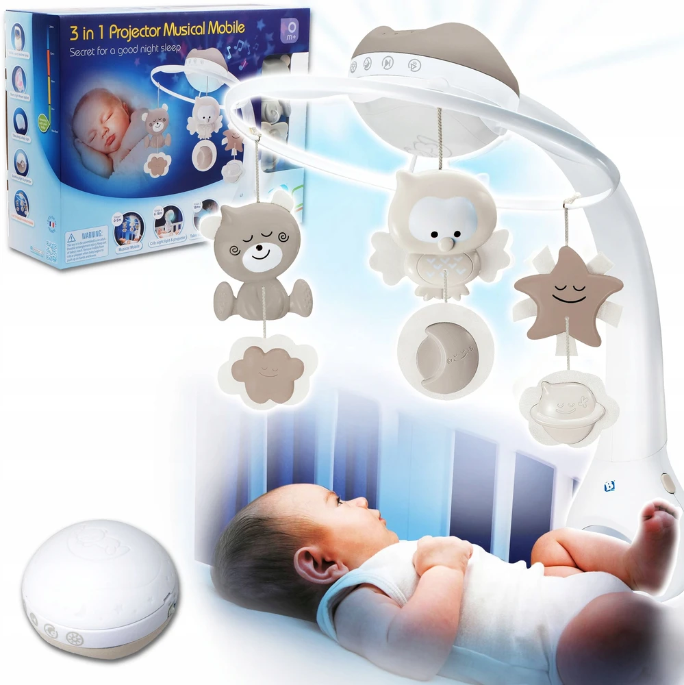 Muzyczna 3 viename „Infantino“ muzikinis mobilusis vežimėlis, smėlio spalvos