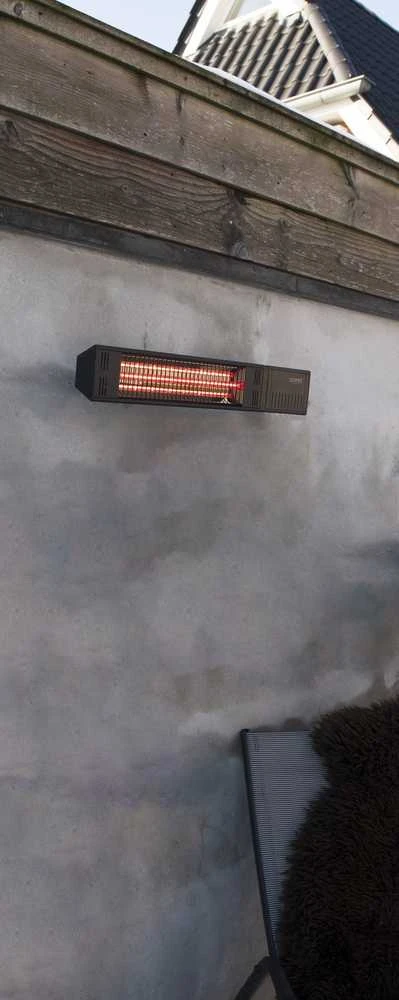 SUNRED | Šildytuvas | RDS-15W-B, Fortuna Wall | Infraraudonųjų spindulių | 1500 W | Juodas | IP55