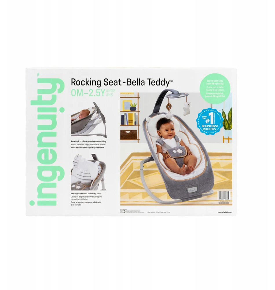 Ingenuity Gultukas-supynės Bright Starts Boutique Collection, Rocking Seat - Bella Teddy