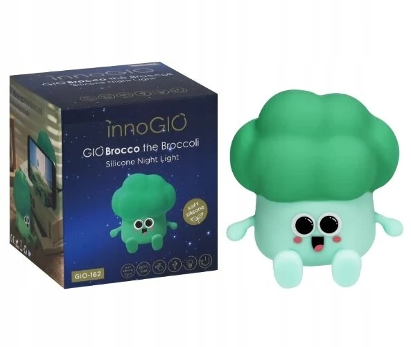 Innogio Lampka Nocna dla Dzieci LED Silikonowa Brokuł Stojak na Telefonas USB
