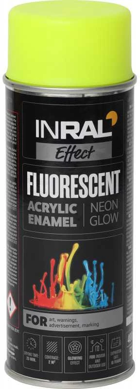 Aerozoliniai dekoratyviniai dažai INRAL FLOROSENT geltoni 400 ml.