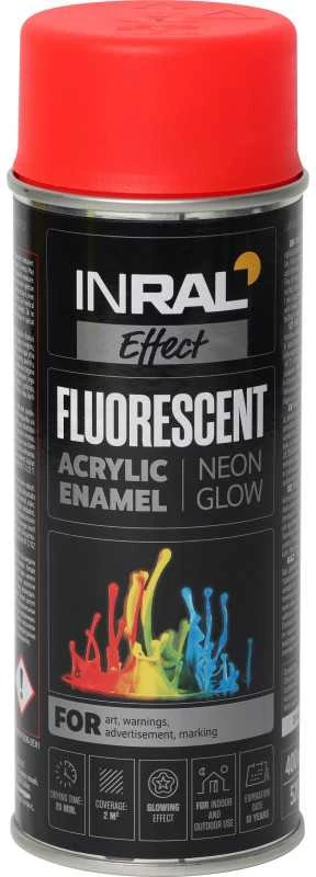 Aerozoliniai dažai INRAL FLUORESCEN raudona matiniai 400 ml.