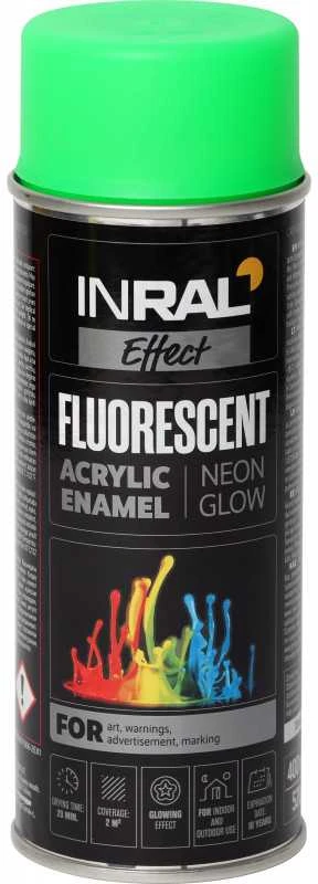 Aerozoliniai dekoratyviniai dažai INRAL FLUORESCENT žalia 400 ml.