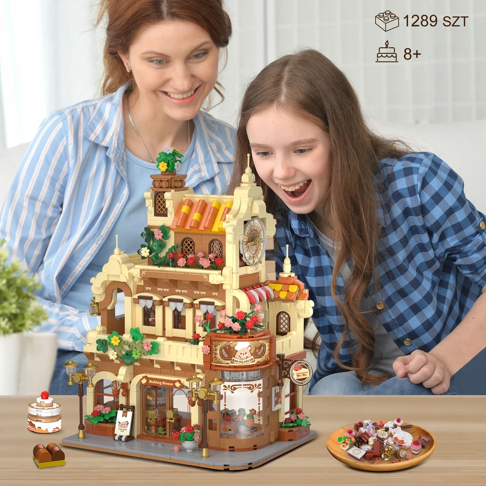 Insoon BLOKŲ KAVINĖ KAVOS NAMAI LED FIGURINE KŪRYBINIAI NAMAI 1289 vnt.