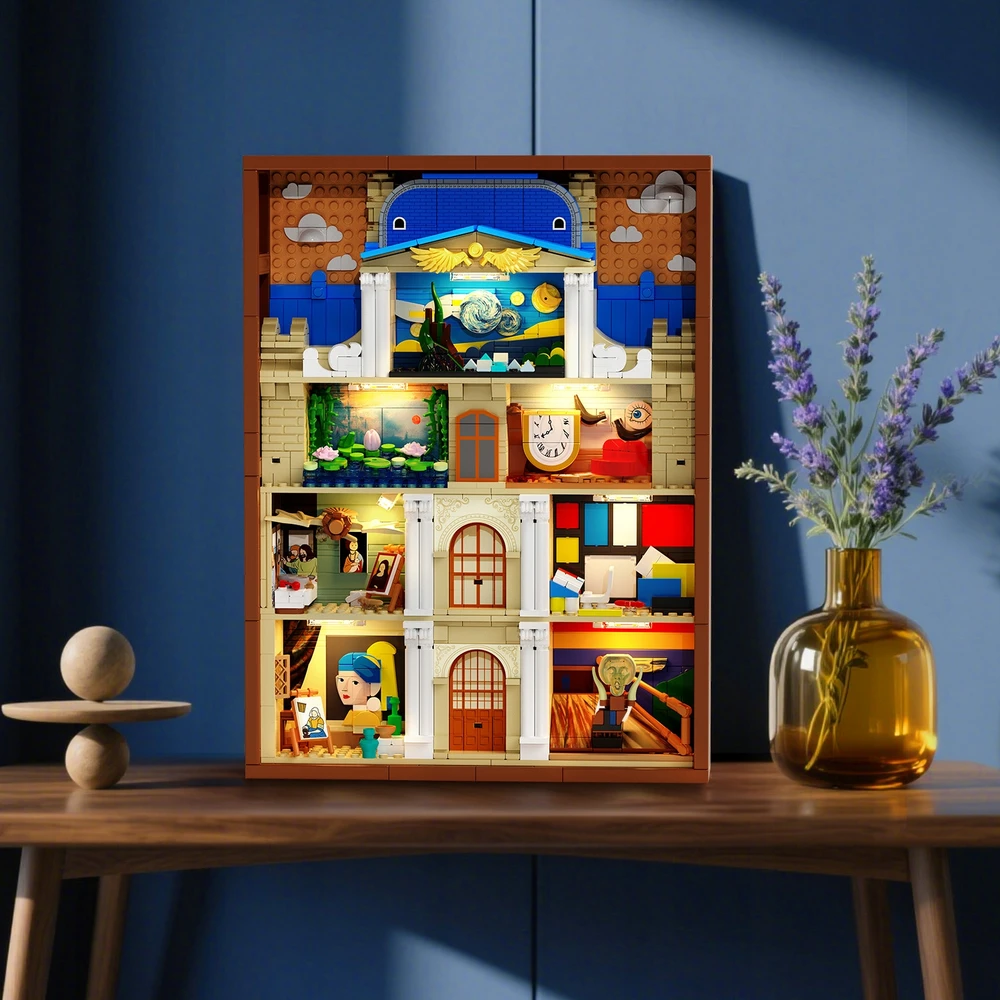 Insoon KNYGŲ BLOKAI NOOK Dėlionė HOUSE KNYGNYNAS STARRY NIGHT SCREM DOVANA 7 viename