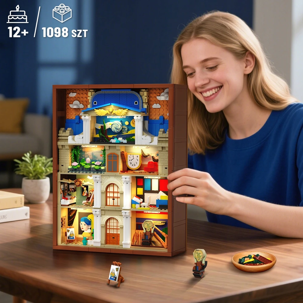 Insoon KNYGŲ BLOKAI NOOK Dėlionė HOUSE KNYGNYNAS STARRY NIGHT SCREM DOVANA 7 viename
