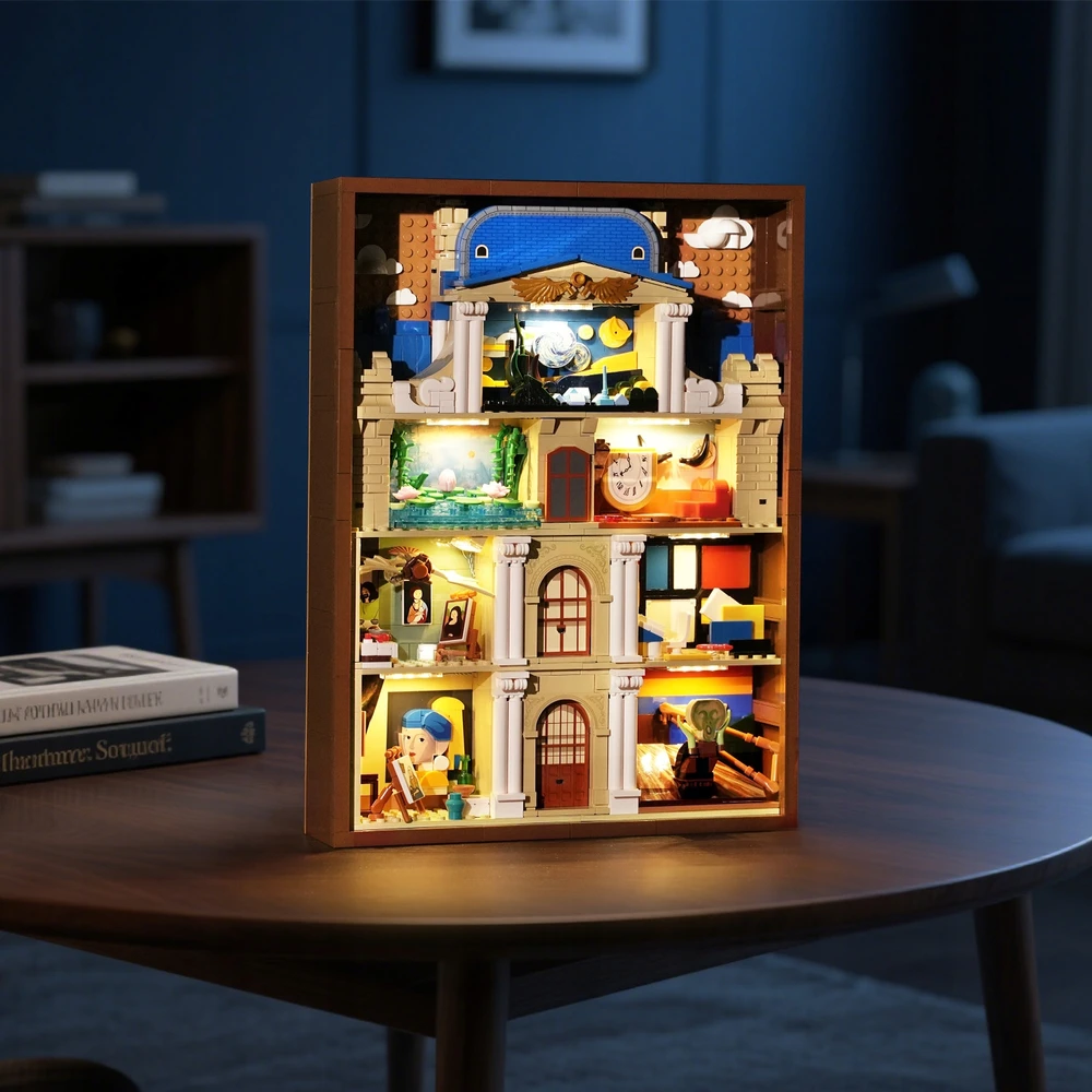 Insoon KNYGŲ BLOKAI NOOK Dėlionė HOUSE KNYGNYNAS STARRY NIGHT SCREM DOVANA 7 viename