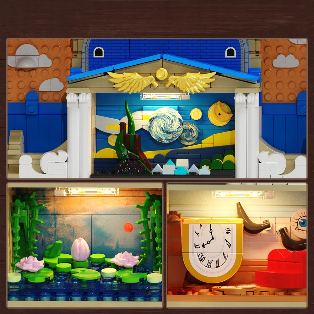 Insoon KNYGŲ BLOKAI NOOK Dėlionė HOUSE KNYGNYNAS STARRY NIGHT SCREM DOVANA 7 viename