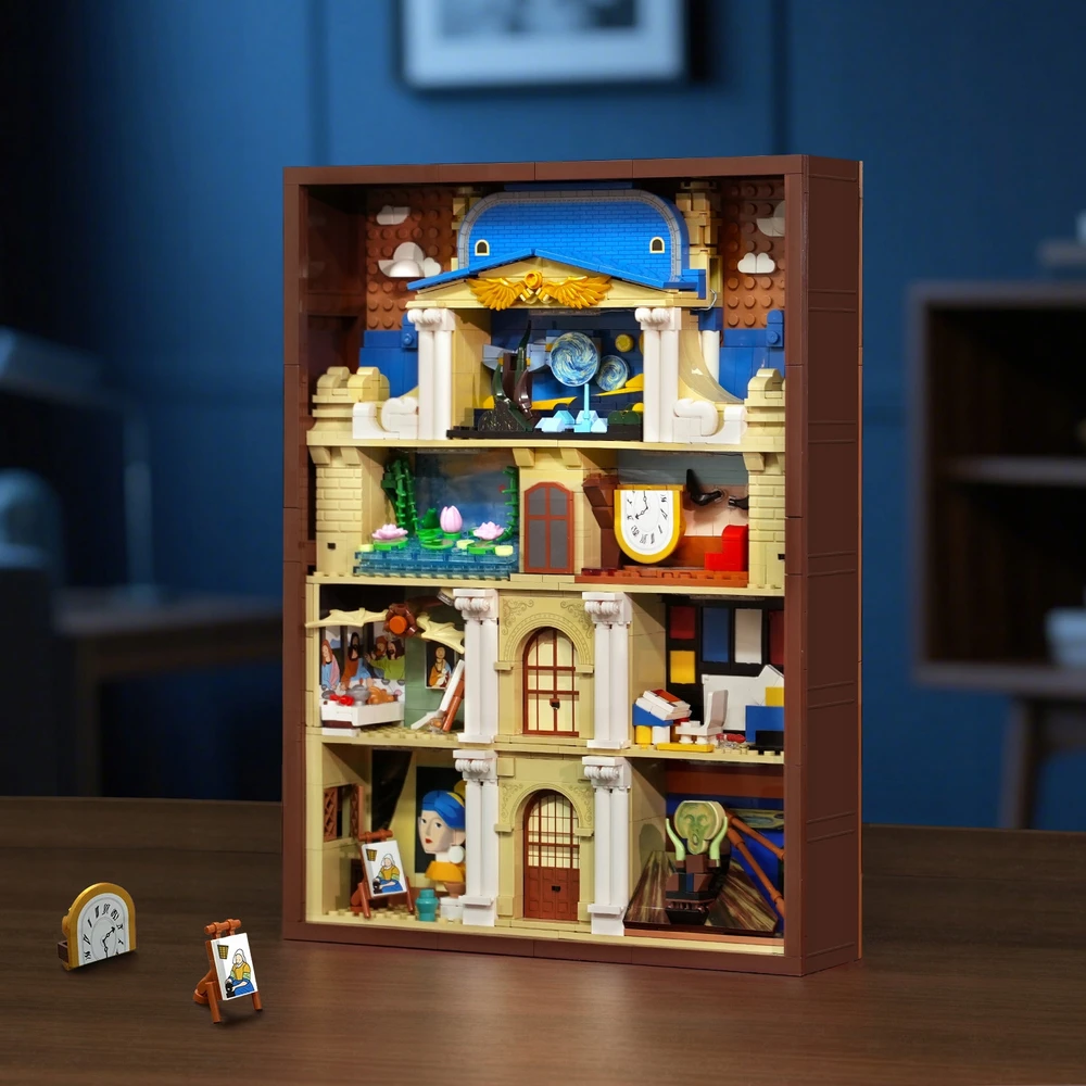 Insoon KNYGŲ BLOKAI NOOK Dėlionė HOUSE KNYGNYNAS STARRY NIGHT SCREM DOVANA 7 viename
