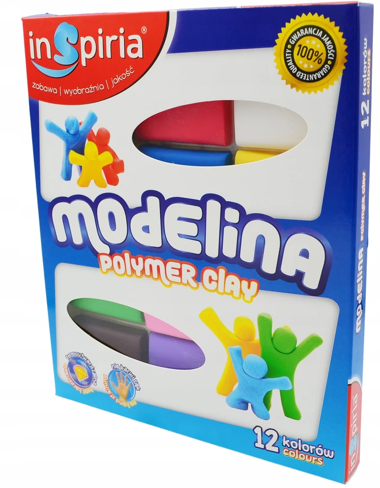 Inspira MODELINA SZKOLNA PLASTYCZNA DLA DZIECI NIEBRUDZĄCA KREATYWNA 12 COLOURS