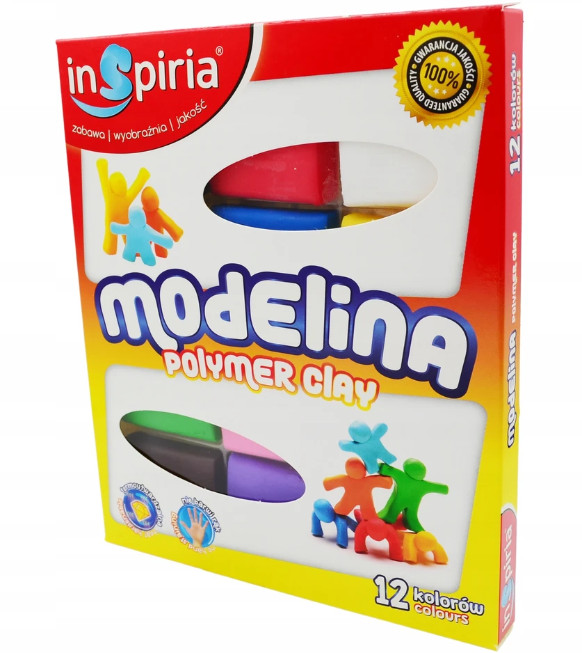 Inspira MODELINA SZKOLNA PLASTYCZNA DLA DZIECI NIEBRUDZĄCA KREATYWNA 12 COLOURS