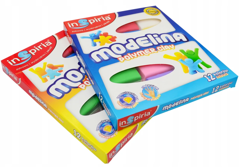 Inspira MODELINA SZKOLNA PLASTYCZNA DLA DZIECI NIEBRUDZĄCA KREATYWNA 12 COLOURS