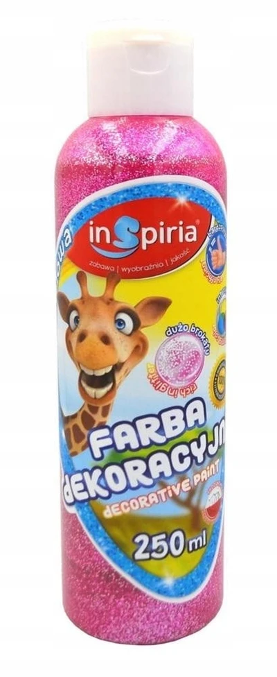 Schemat Inspiria dekoratyviniai dažai su blizgučiais, 250 ml, rožiniai