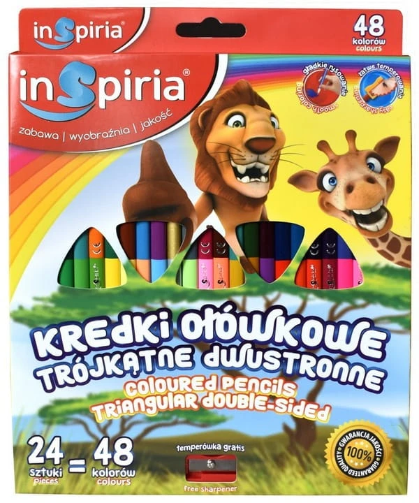 Schemat Inspiria Dviejų galų pieštukai 24 vnt. - 48 spalvos