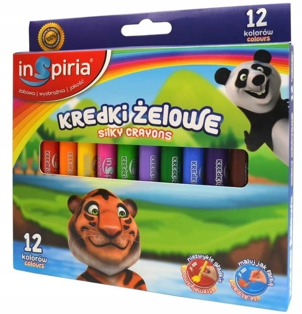 Schemat Inspiria gelio kreidelės vaikams, 12 spalvų