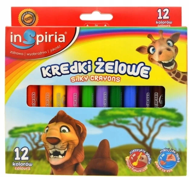 Schemat Inspiria gelio kreidelės vaikams, 12 spalvų