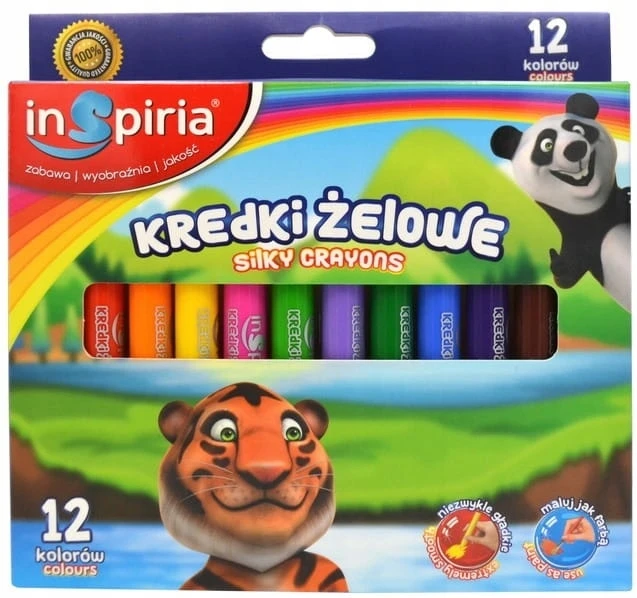 Schemat Inspiria gelio kreidelės vaikams, 12 spalvų