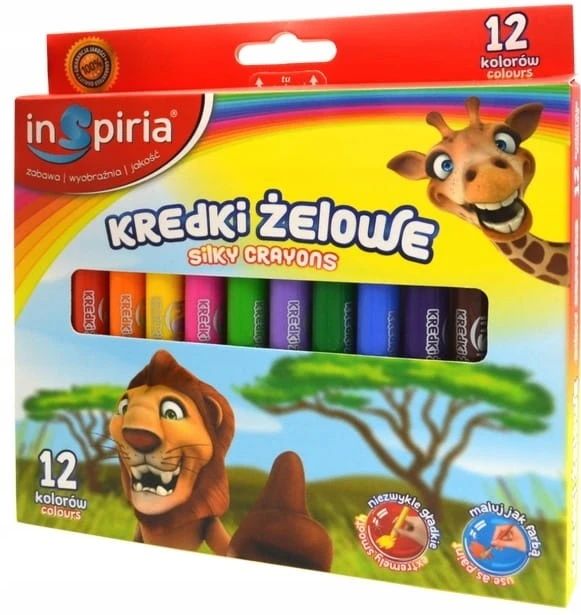 Schemat Inspiria gelio kreidelės vaikams, 12 spalvų