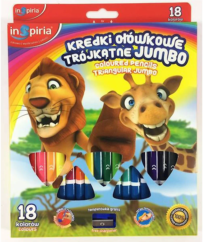 Schemat Inspiria Jumbo 18 spalvų trikampės kreidelės