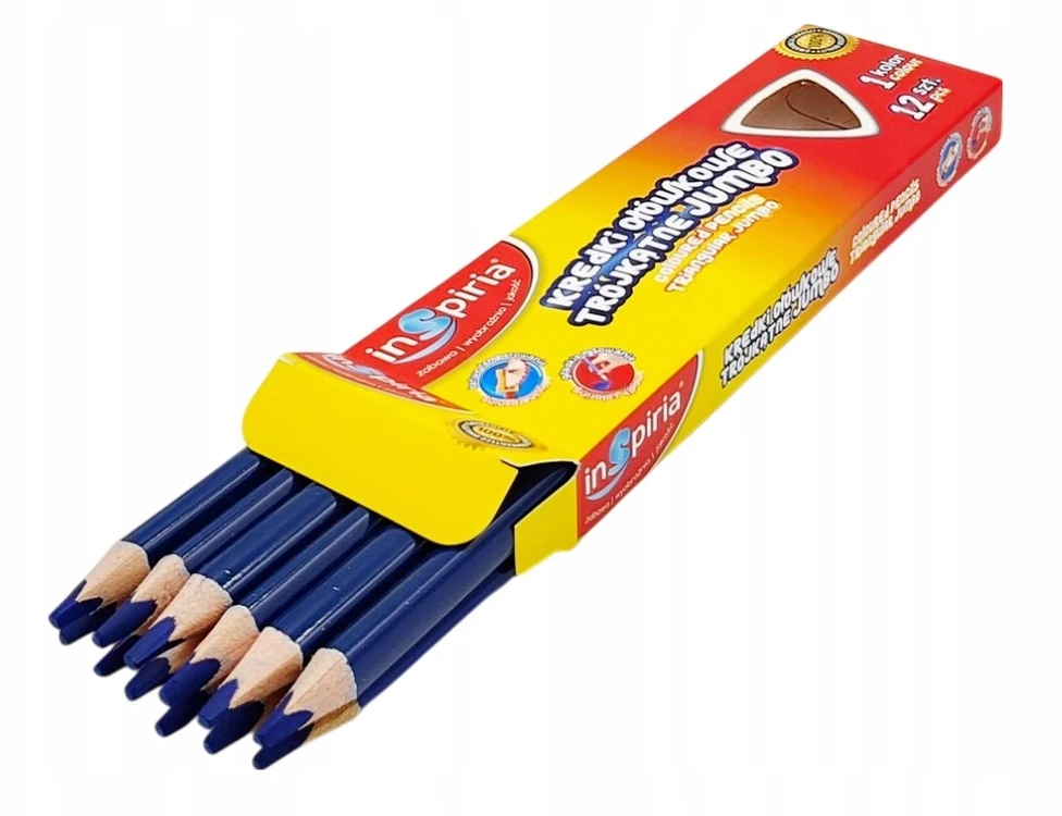 Inspiria Jumbo pieštukinės kreidelės, 12 vnt., mėlynos