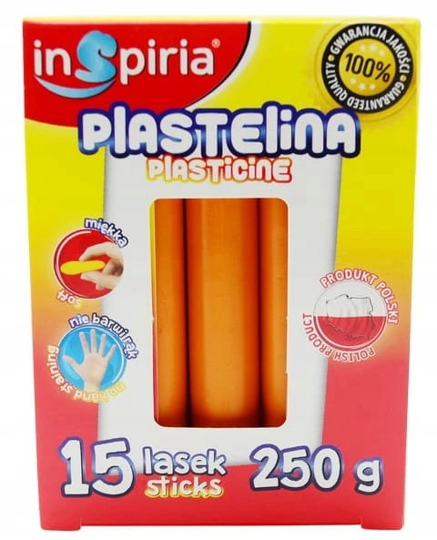 Inspiria Modeliavimo plastilinas vaikams, 15 oranžinių lazdelės