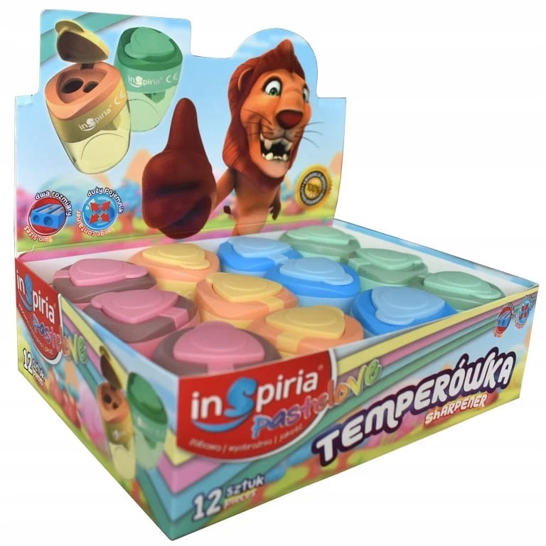 INSPIRIA PASTELOVE TEMPERÓWKA STRUGACZKA PODWÓJNA Z POJEMNIKIEM BIUROWA