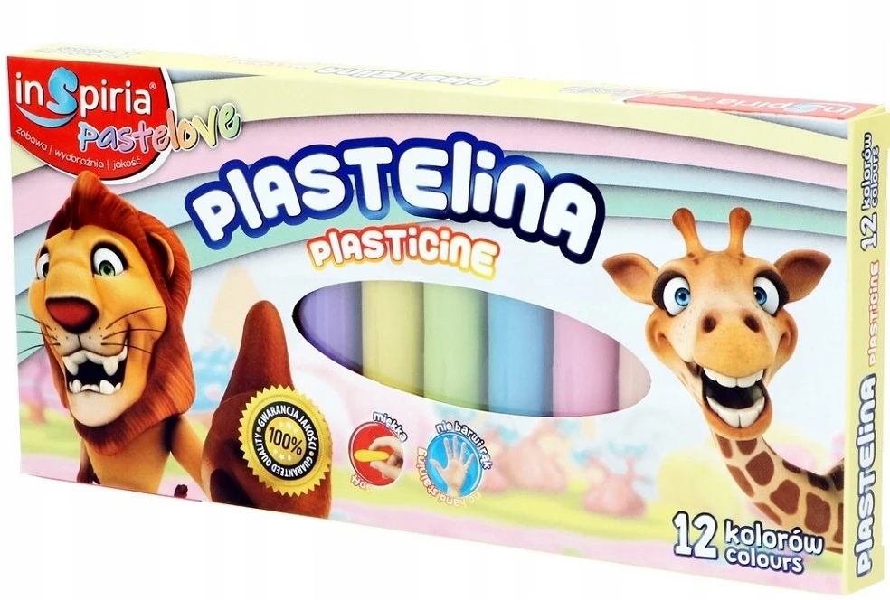 Inspiria Plastelinos rinkinys vaikams, 12 spalvų, minkšta, nelipni