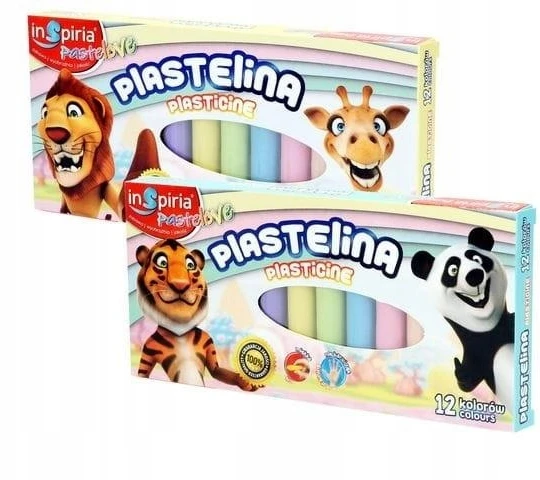 Inspiria Plastelinos rinkinys vaikams, 12 spalvų, minkšta, nelipni