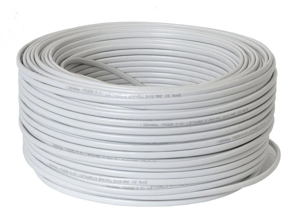 Instaliacinis kabelis, Lietkabelis OMYp (BVV-PLL), 2 x 1 mm², 100 m